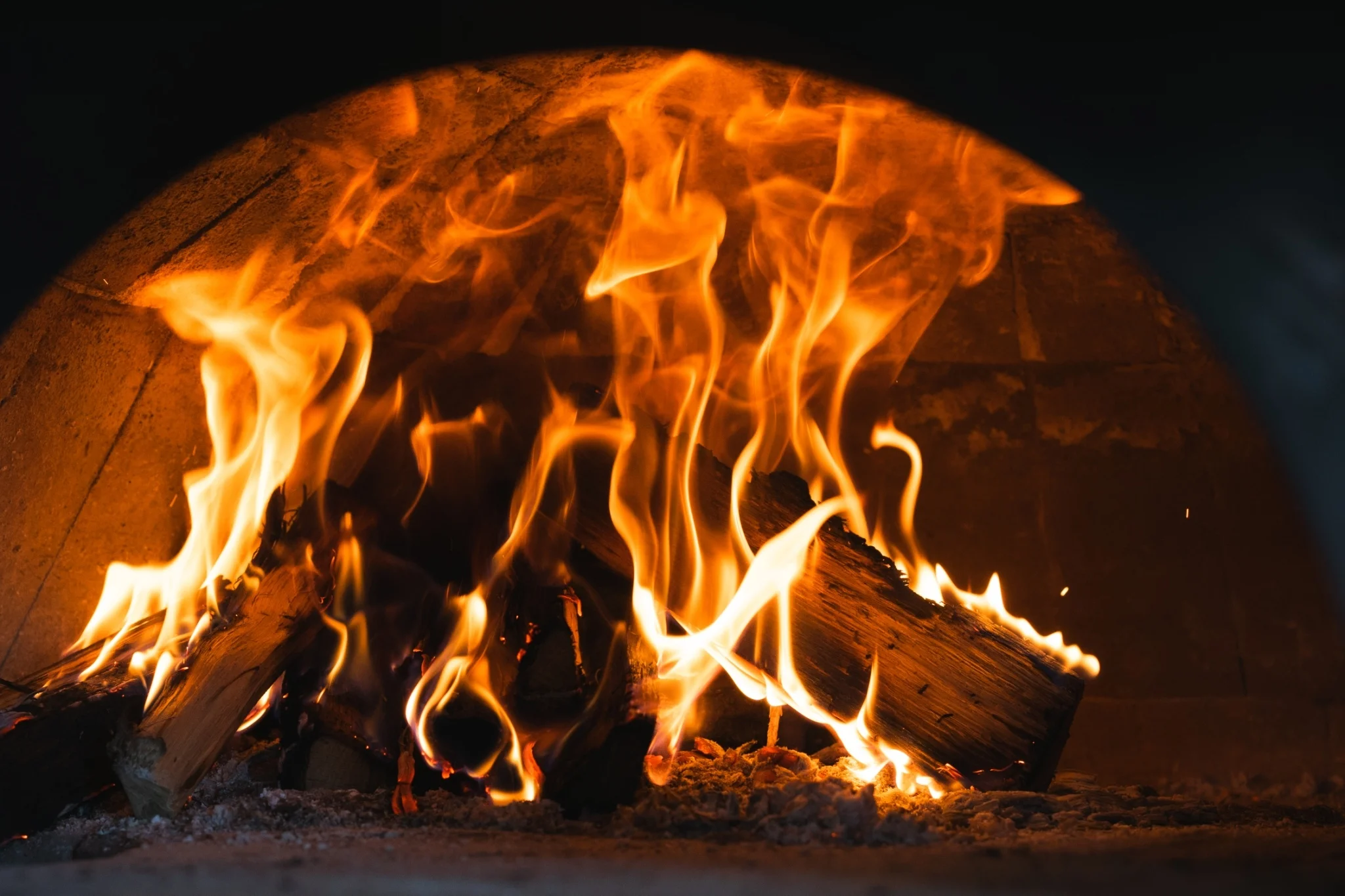 薪ストーブの炎